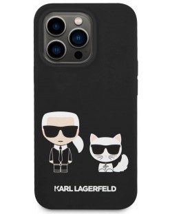 Калъф Karl Lagerfeld - MS Karl and Choupette, iPhone 14 Pro Max, черен
